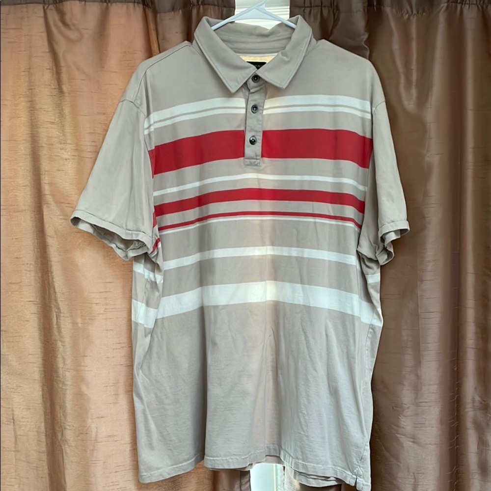 Banana Republic Men’s Gray and Red Polo Shirt. Size: XXL